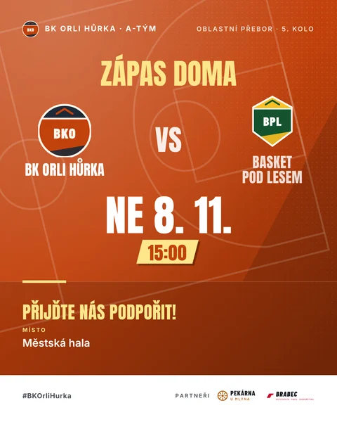 Basketbal: pozvánka na zápas BK Orli Hůrka
