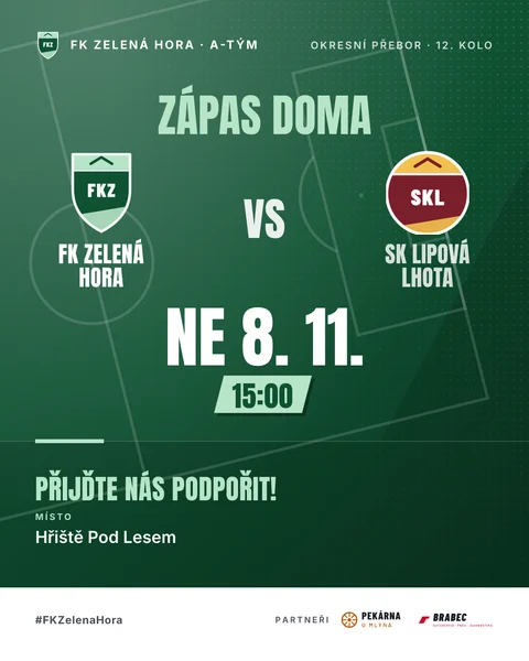 Fotbal: pozvánka na zápas FK Zelená Hora
